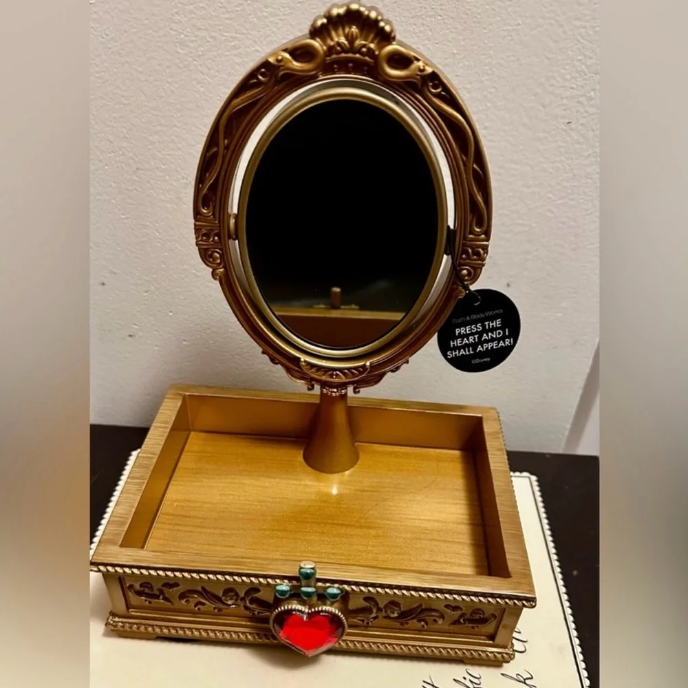 Bath & Body Works Gold Vanity Tray with Red Heart Accent- NOT REPOSHED